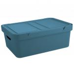 Контейнер-ящик хозяйственный для хранения пластмассовый "Luxe" 12л, 38х27х14см, голубой, с крышкой, Econova (Россия)
