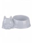 Миска для кошек Мур-Мяу 0,5 л, цвет светло-серый, пластик М7855 Zoo Plast