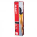 Ручка капиллярная (линер) STABILO Point, ЧЕРНАЯ, корпус оранжевый, линия 0,4мм, 88/46