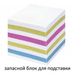 Блок для записей STAFF непроклеенный, куб 8*8*8 см, цветной, чередование с белым, 111982