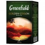 Чай GREENFIELD (Гринфилд) "Golden Ceylon", черный, листовой, 200г, картонная коробка, ш/к 07910
