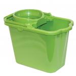 Ведро 9,5л для уборки КОМПЛЕКТ с ОТЖИМОМ (сетчатый) пластик, зеленое (моп 602584,-585) IDEA, М2421