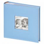 Фотоальбом BRAUBERG "Cute Baby" на 200 фото 10*15 см, под кожу, бумажные стр., бокс, синий, 391142