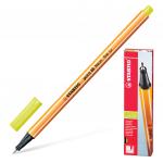 Ручка капиллярная (линер) STABILO Point 88, НЕОН ЖЕЛТАЯ, корпус оранжевый, линия 0,4мм, 88/024