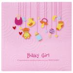 Фотоальбом BRAUBERG "Baby Girl" на 200 фото 10*15 см, тверд обложка, бум. стр, бокс, розовый, 391143