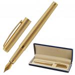 Ручка подарочная перьевая GALANT VERSUS, корпус золотистый, детали золотистые, 0,8мм, синяя, 143528