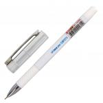 Ручка шариковая масляная с грипом STAFF Profit Chrome-X, СИНЯЯ, корпус белый, линия 0,35мм, 142985