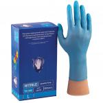 Перчатки нитриловые смотровые КОМПЛЕКТ 100 пар (200шт), L (большой), голубые, SAFE&CARE, TN 303
