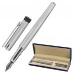 Ручка подарочная перьевая GALANT SPIGEL, корпус серебристый, детали хромированные, 0,8мм, 143530