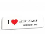 Ластик большой FACTIS I love mistakes (Испания), 140х44х9мм, прямоугольный, скошенный, GCFGE16C