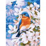 Картина по номерам 15*20 см, ЮНЛАНДИЯ "Птица в цветущем саду", на подрамнике, акрил, кисти, 662506