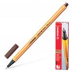 Ручка капиллярная (линер) STABILO Point 88, КОРИЧНЕВАЯ, корпус оранжевый, линия 0,4мм, 88/45
