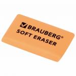 Набор ластиков BRAUBERG "Soft" 2 шт., 52х25х9 мм, цвет ассорти, прямоугольные, скошенные, 228062
