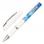 Ручка шариковая масляная с грипом BRAUBERG Roll-X, СИНЯЯ, корпус белый с печатью, узел 0,7мм, 143008