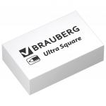 Ластики BRAUBERG "Ultra Square" НАБОР 6 шт., размер ластика 29*18*8мм, белые, натур. каучук, 229603