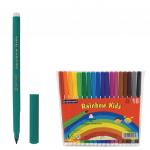 Фломастеры 18 ЦВЕТОВ CENTROPEN "Rainbow Kids", трехгранные, смываемые, вентил.колпачок, 7550/18ET