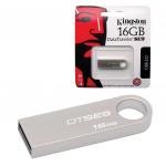 Флеш-диск 16GB KINGSTON DataTraveler SE9 USB 2.0, металл. корпус, серебристый, DTSE9H/16GB