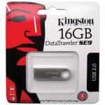 Флеш-диск 16GB KINGSTON DataTraveler SE9 USB 2.0, металл. корпус, серебристый, DTSE9H/16GB