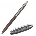 Ручка бизнес-класса шариковая BRAUBERG Bolero, СИНЯЯ, корпус серый с хромом, линия 0,5мм, 143462