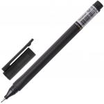 Ручка капиллярная (линер) BRAUBERG Carbon, ЧЕРНАЯ, металлический наконечник,трехгранная,0,4мм,141523