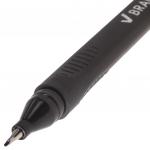 Ручка капиллярная (линер) BRAUBERG Carbon, ЧЕРНАЯ, металлический наконечник,трехгранная,0,4мм,141523