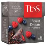 Чай TESS (Тесс) "Forest Dream", черный с малиной и черникой, 20 пирамидок по 1,8г, ш/к 07842