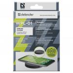 Зарядное устройство беспроводное DEFENDER WPL-01, 5 Вт, вых. ток 1 А, черное, 83820