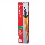 Ручка капиллярная (линер) STABILO Point, ЗЕЛЕНАЯ, корпус оранжевый, линия 0,4мм, 88/36