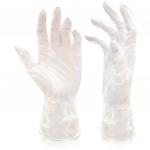 Перчатки виниловые КОМПЛЕКТ 5пар (10шт) неопудренные, размер М (средний) белые, DORA, ш/к32057