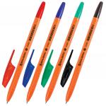 Ручки шариковые BRAUBERG НАБОР 4шт, АССОРТИ, X-333, оранжевые, узел 0,7мм, линия 0,35мм, BP162