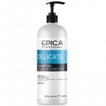 EPICA Delicate Бессульфатный шампунь 1000 мл.  для деликатного очищения с гиалуроновой кислотой