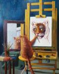 - Рыжий кот рисует тигра