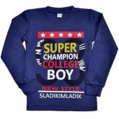 Толстовка детская "Super champion boy" (d-blue)