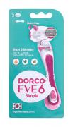 Cтанок для бритья Dorco Eve 6 Simple 3+3 жен., 2 сменные кассеты