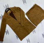 Костюм спандекс пиджак и юбка песочный K115