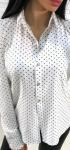 Блузка в мелкий горошек белая K115 116