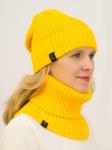 Комплект женский весенний шапка+снуд Ники (Цвет желтый)