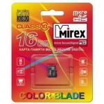 Флэш-карта MicroSDHC 16Gb class10 MIREX без адаптера