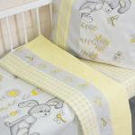 Постельное белье из бязи в детскую кроватку 8069/1 Кролик желтый