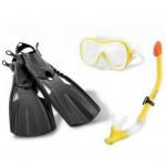 Набор для подводного плавания от 8 лет Wave Rider Sports: маска, трубка, ласты, размер 38-40, Intex (55658)