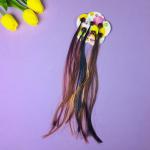 Заколка-краб для волос  6 шт "Bright strands - Лилу", цвет коричневый, 30см