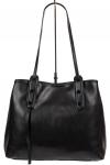 - Женская сумка oversize из мягкой натуральной кожи, цвет чёрный