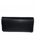 Женский кошелёк-портмоне из натуральной кожи, цвет чёрный