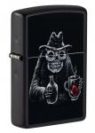 Зажигалка Zippo Bar Skull Design, покрытие Black Matte, латунь/сталь, чёрная, матовая