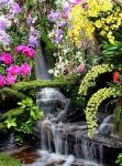 Фотопанно полосы "Водопад в цветах", 200*270 см                             (d-102450)