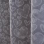Плед флисовый "Акварельные сердечки", серый, 100*140 см                             (otk-100110)