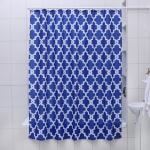 Штора для ванной комнаты Доляна «Марокко», 180?180 см, полиэстер, цвет синий