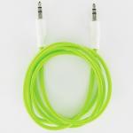 Аудио кабель AUX Krutoff Nylon зеленый 1m (пакет)