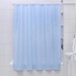 Штора для ванной комнаты Доляна «Полоска», 180?180 см, полиэстер, цвет голубой