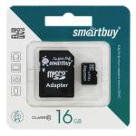 MicroSD 16GB Smart Buy Class 10 + SD адаптер